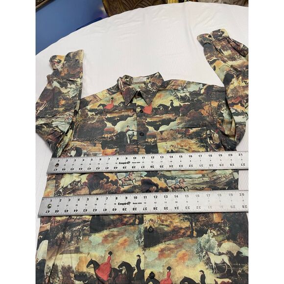 Claiborne Vintage Equestrian Button Up Shirt Size Small - Picture 6 of 10